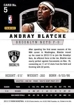 Back of Andray Blatche