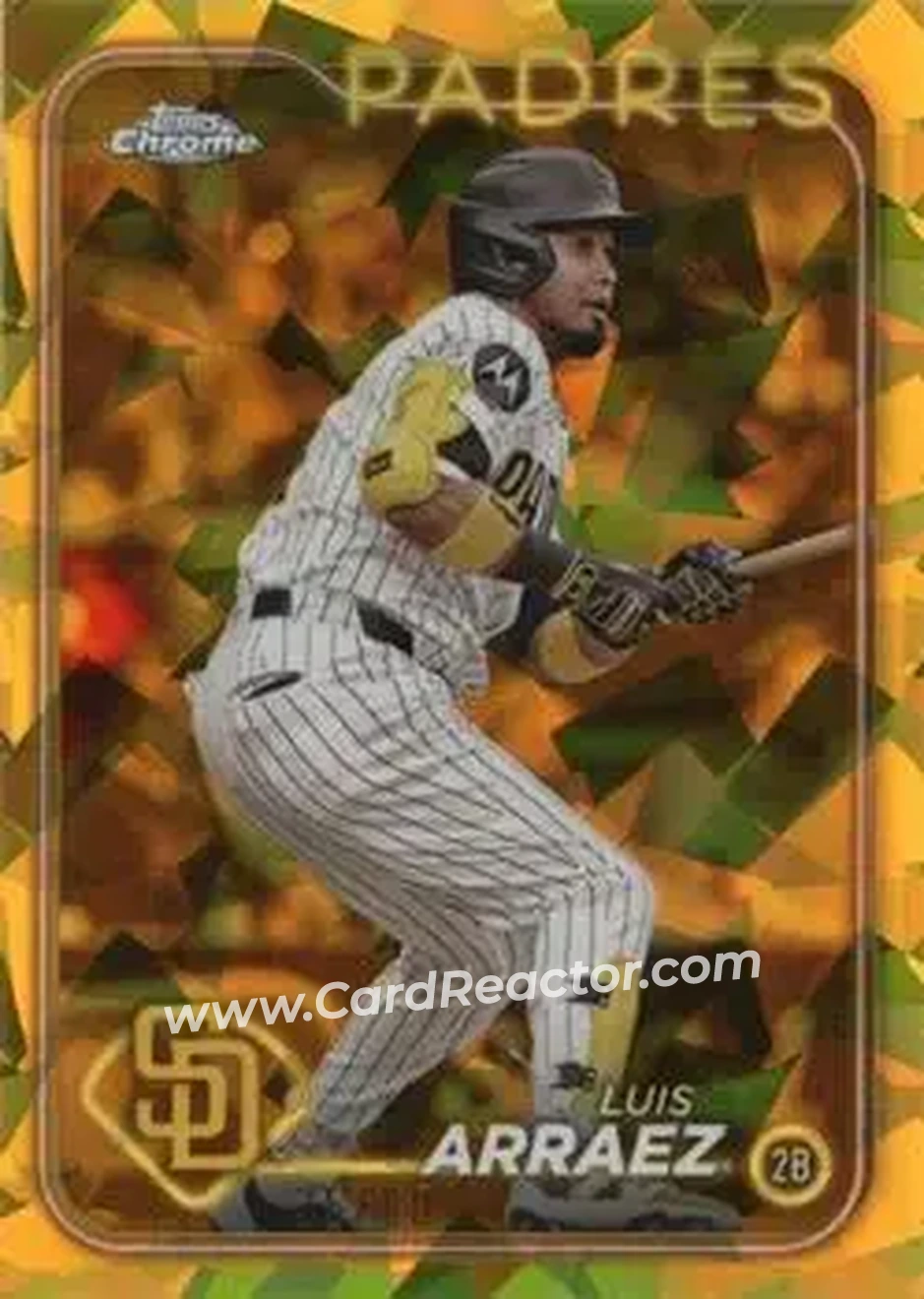 2024 Topps Chrome Update Sapphire Edition - Gold Sapphire #USCS200 - Luis Arraez - San Diego Padres - Front