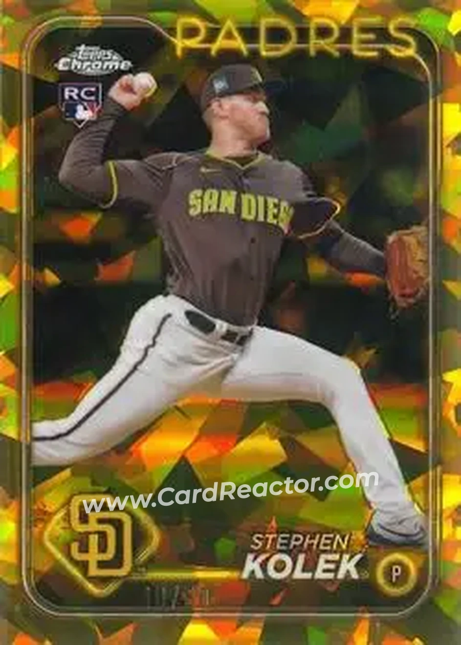 2024 Topps Chrome Update Sapphire Edition - Gold Sapphire #USCS259 - Stephen Kolek - San Diego Padres - Front