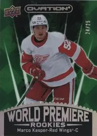 2023-24 Upper Deck Ovation - World Premiere Green #WP-34 - Marco Kasper - Detroit Red Wings