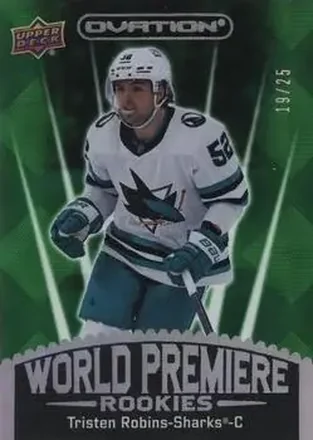 2023-24 Upper Deck Ovation - World Premiere Green #WP-37 - Tristen Robins - San Jose Sharks