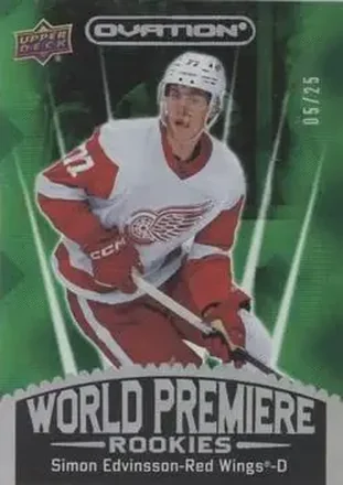 2023-24 Upper Deck Ovation - World Premiere Green #WP-38 - Simon Edvinsson - Detroit Red Wings