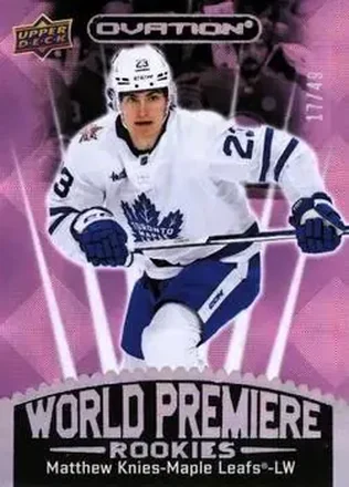 2023-24 Upper Deck Ovation - World Premiere Pink #WP-30 - Matthew Knies - Toronto Maple Leafs