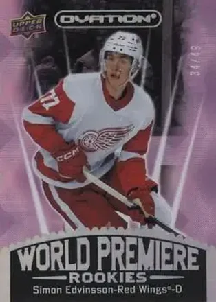 2023-24 Upper Deck Ovation - World Premiere Pink #WP-38 - Simon Edvinsson - Detroit Red Wings