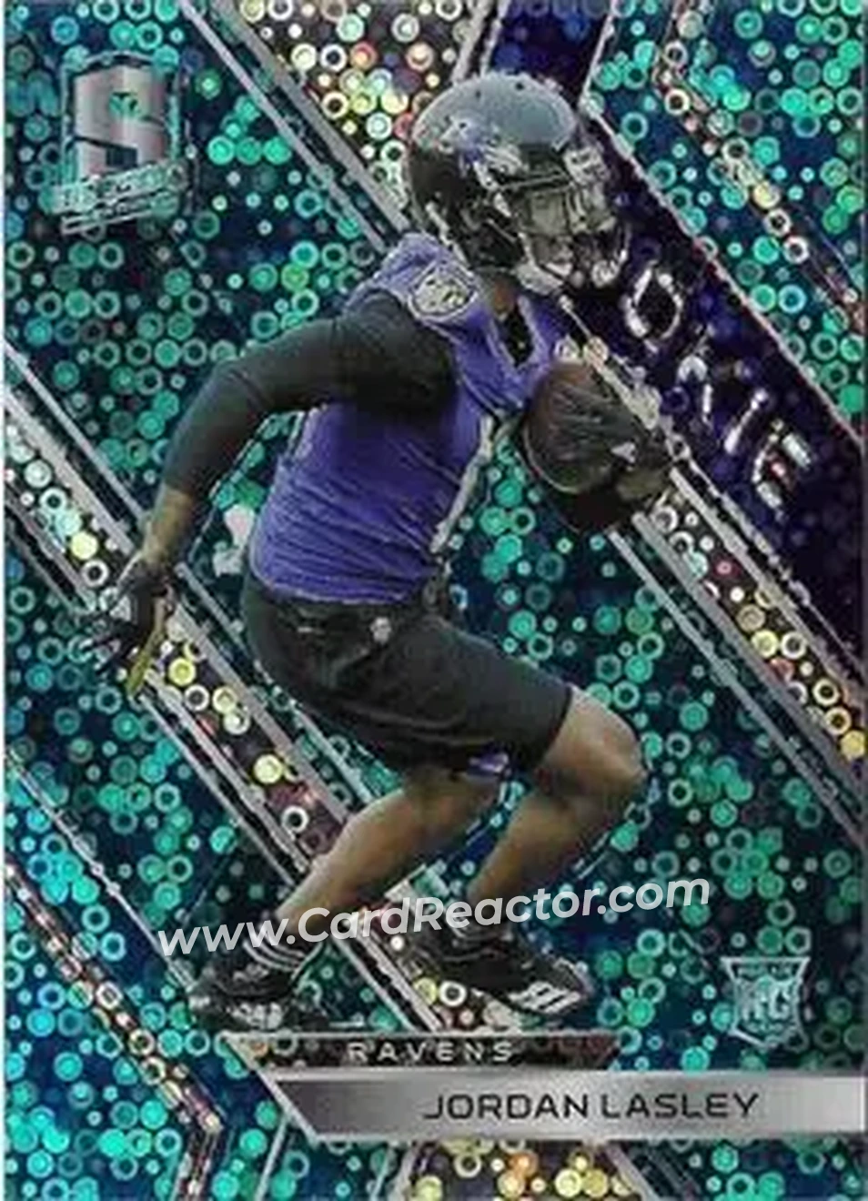 2018 Panini Spectra - Neon Blue #162 - Jordan Lasley - Baltimore Ravens - Front