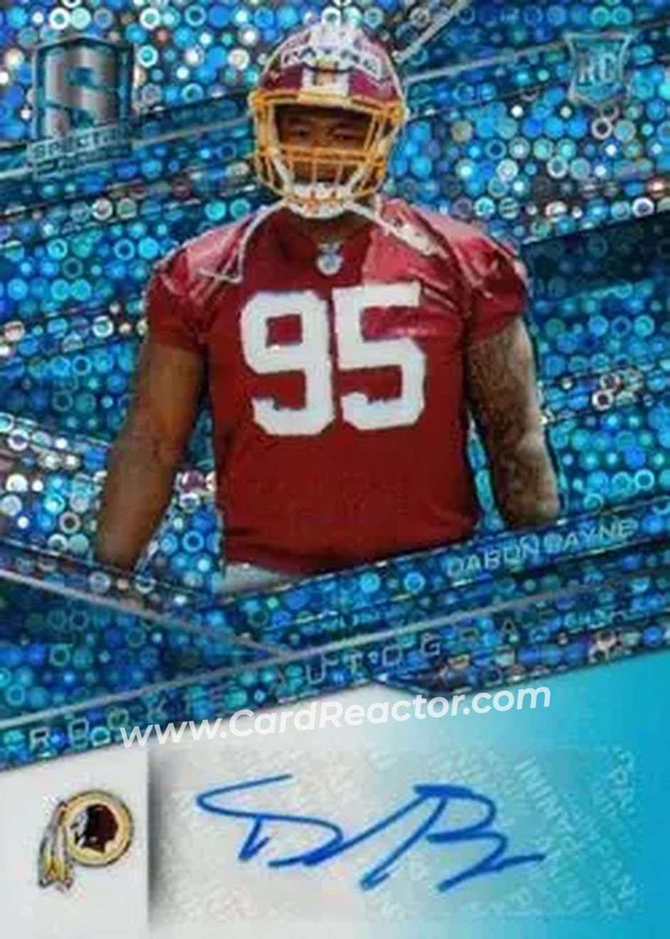 2018 Panini Spectra - Neon Blue #176 - Daron Payne - Washington Redskins - Front