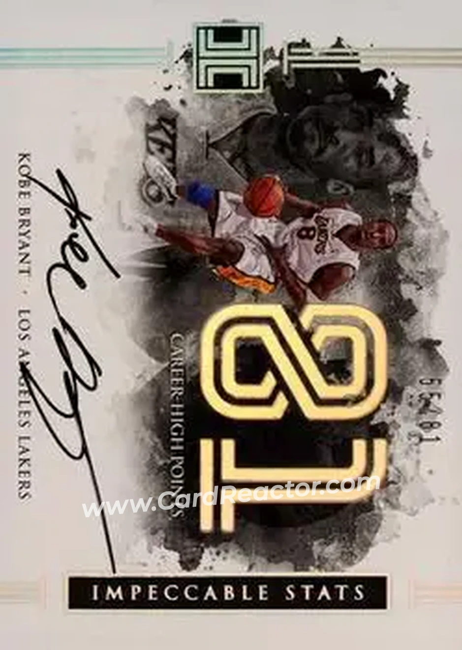 2016-17 Panini Impeccable - Impeccable Stats Autographs #IS-KB - Kobe Bryant - Los Angeles Lakers - Front