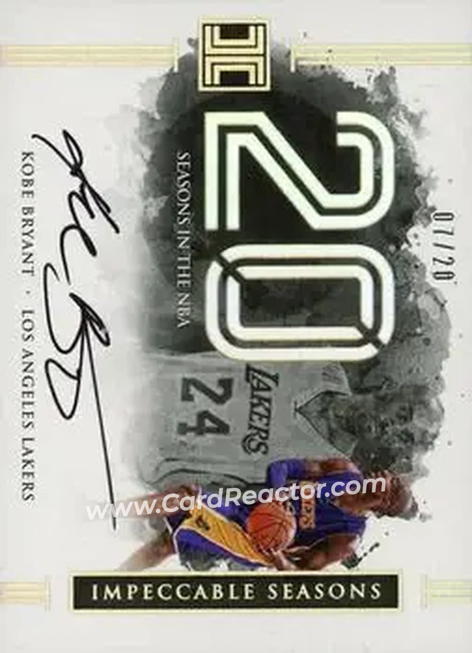 2016-17 Panini Impeccable - Impeccable Season Autographs #SA-KB - Kobe Bryant - Los Angeles Lakers - Front