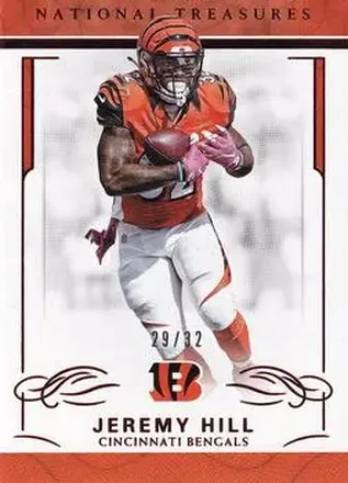 2016 Panini National Treasures - Jersey Number Red #21 - Jeremy Hill - Cincinnati Bengals