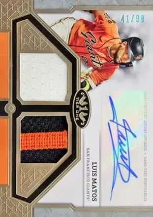 2024 Topps Tier One - Autographed Tier One Relics Dual #T1AR-LM - Luis Matos - San Francisco Giants