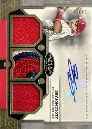 2024 Topps Tier One - Autographed Tier One Relics Triple #T1AR-BS - Bryson Stott - Philadelphia Phillies