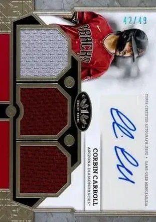 2024 Topps Tier One - Autographed Tier One Relics Triple #T1AR-CC - Corbin Carroll - Arizona Diamondbacks