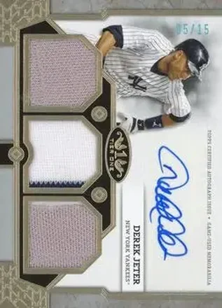 2024 Topps Tier One - Autographed Tier One Relics Triple #T1AR-DJ - Derek Jeter - New York Yankees