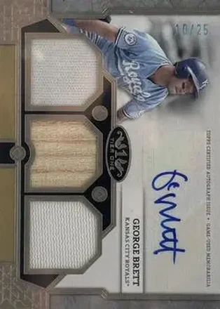 2024 Topps Tier One - Autographed Tier One Relics Triple #T1AR-GB - George Brett - Kansas City Royals