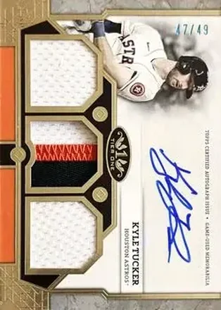 2024 Topps Tier One - Autographed Tier One Relics Triple #T1AR-KT - Kyle Tucker - Houston Astros