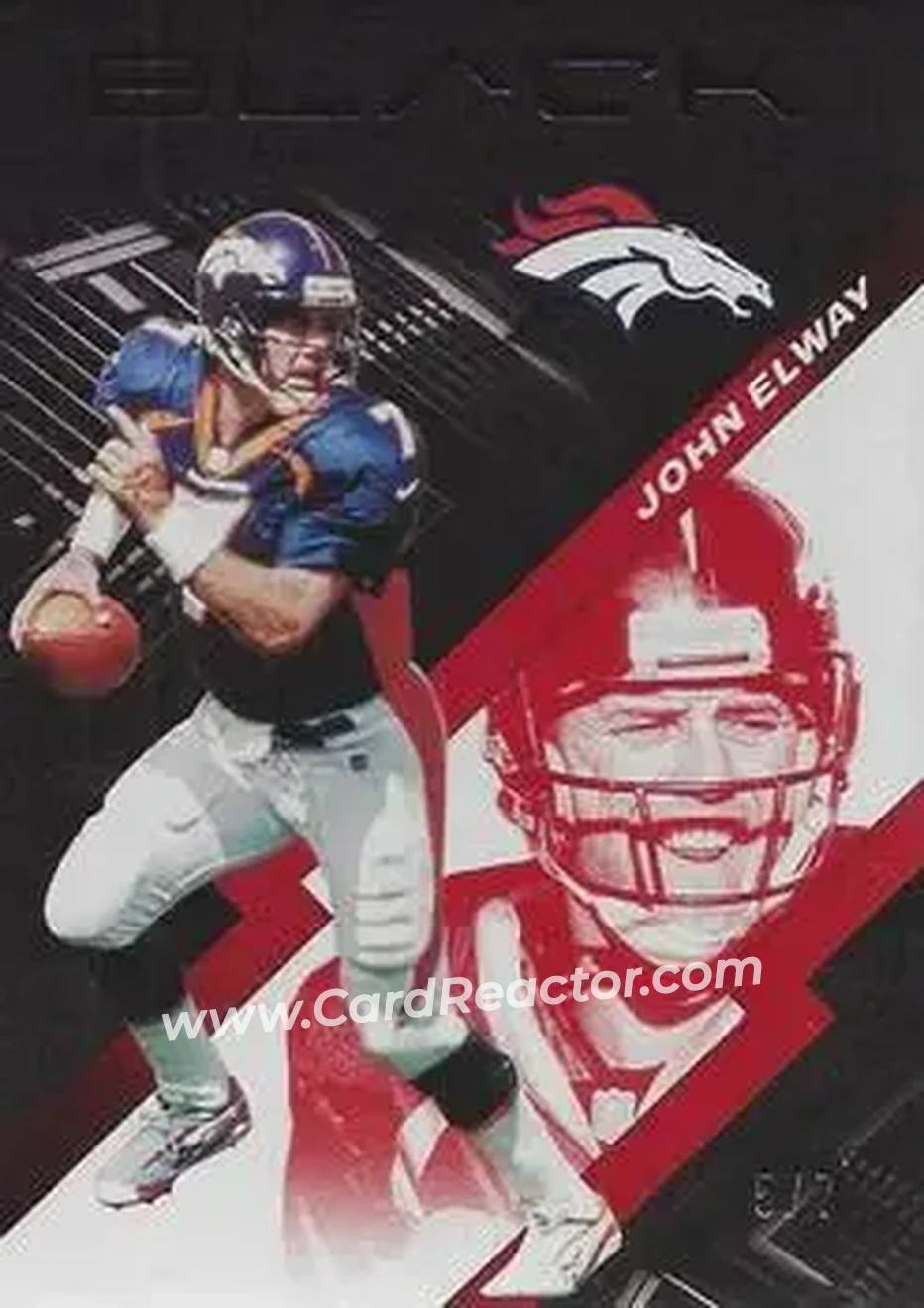 2020 Panini Black - Ruby #28 - John Elway - Denver Broncos - Front