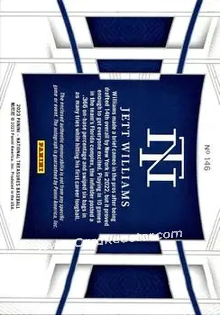 2023 Panini National Treasures - Holo Gold #146 - Jett Williams - New York Mets - Back