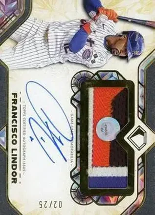2025 Topps Diamond Icons - Autographed Jumbo Patches #AJP-FL - Francisco Lindor - New York Mets