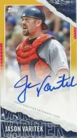 2020 Topps Rip - Mini Autographs Gold #RIPAU-JV - Jason Varitek - Boston Red Sox