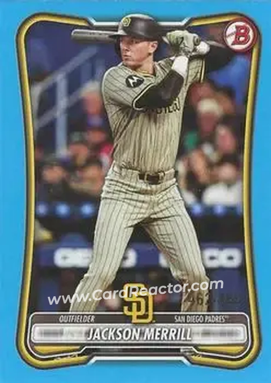2026 Bowman - Sky Blue #50 - Jackson Merrill - San Diego Padres - Front