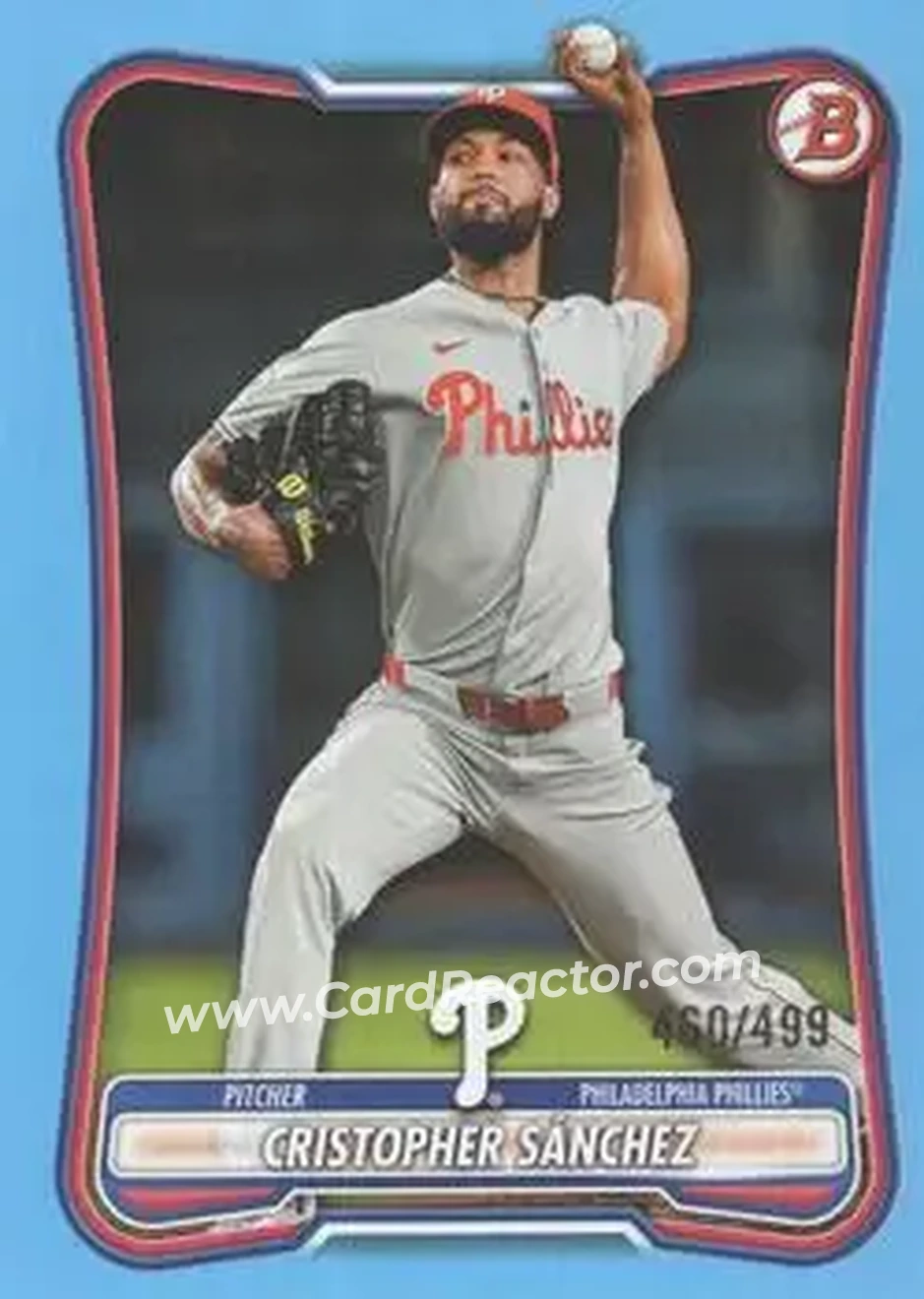 2026 Bowman - Sky Blue #55 - Cristopher Sánchez - Philadelphia Phillies - Front 2026 Bowman - Sky Blue #55 - Cristopher Sánchez - Philadelphia Phillies - Front