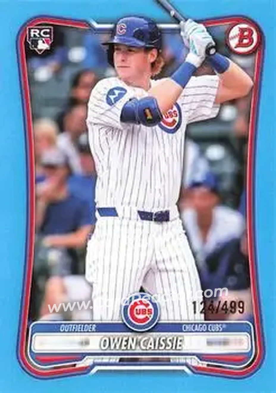 2026 Bowman - Sky Blue #62 - Owen Caissie - Chicago Cubs - Front