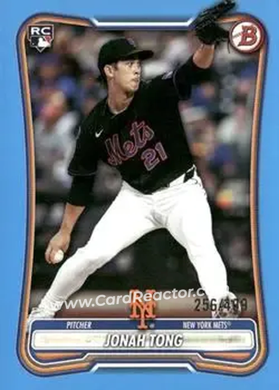 2026 Bowman - Sky Blue #65 - Jonah Tong - New York Mets - Front