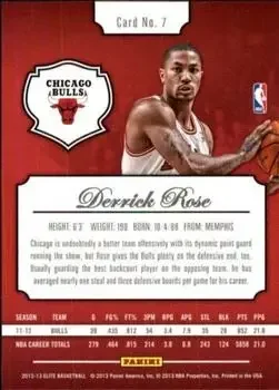Back of Derrick Rose