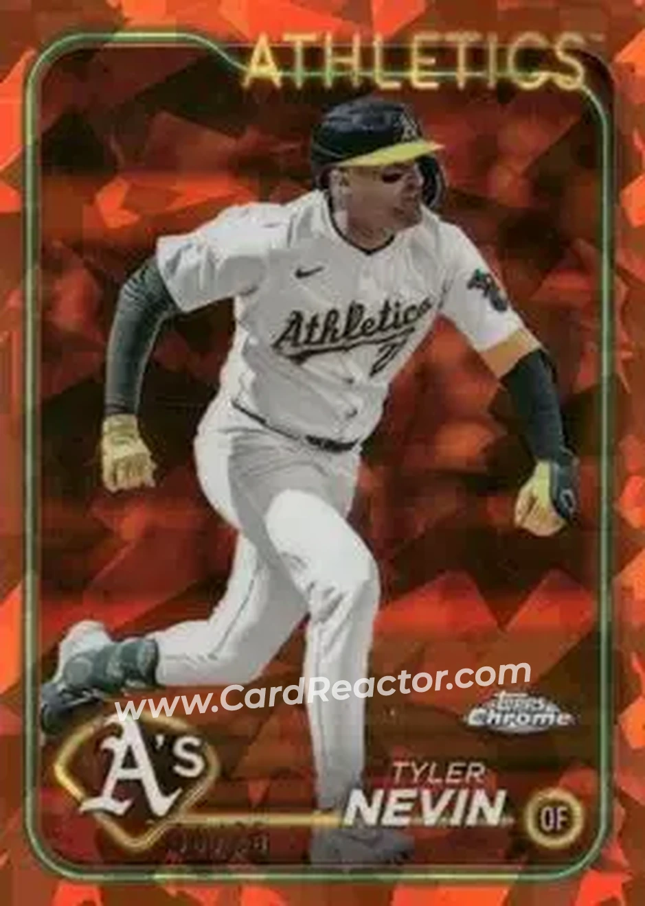 2024 Topps Chrome Update Sapphire Edition - Orange Sapphire #USCS3 - Tyler Nevin - Oakland Athletics - Front