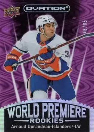 2023-24 Upper Deck Ovation - World Premiere Purple #WP-8 - Arnaud Durandeau - New York Islanders