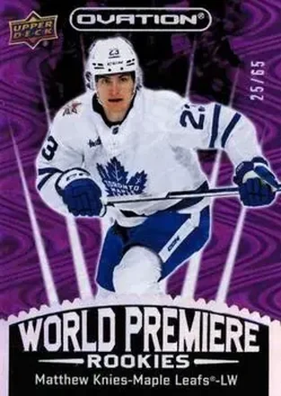 2023-24 Upper Deck Ovation - World Premiere Purple #WP-30 - Matthew Knies - Toronto Maple Leafs