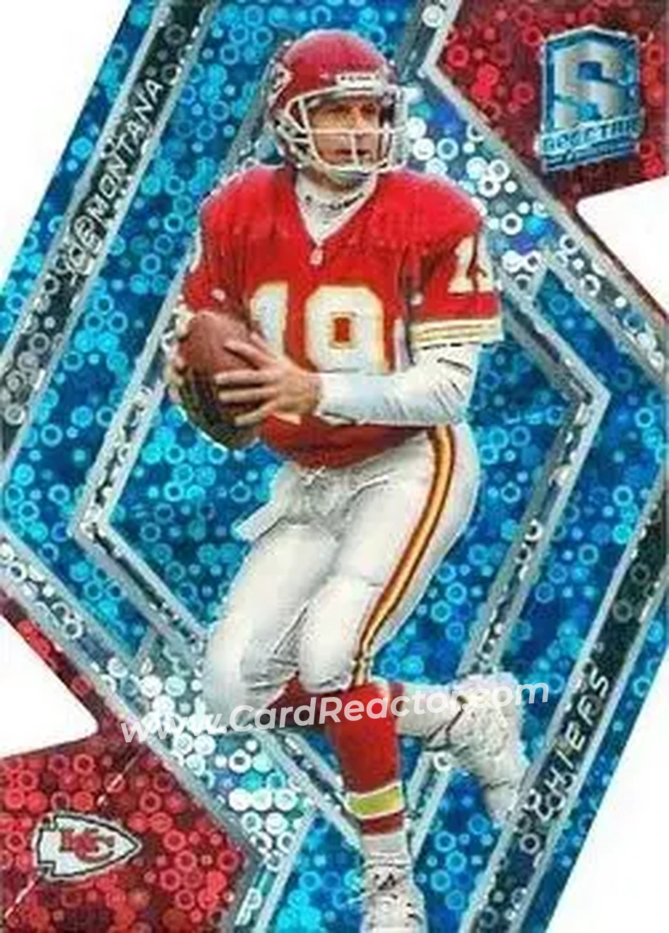2018 Panini Spectra - Neon Blue Die Cut #3a - Joe Montana - Kansas City Chiefs - Front