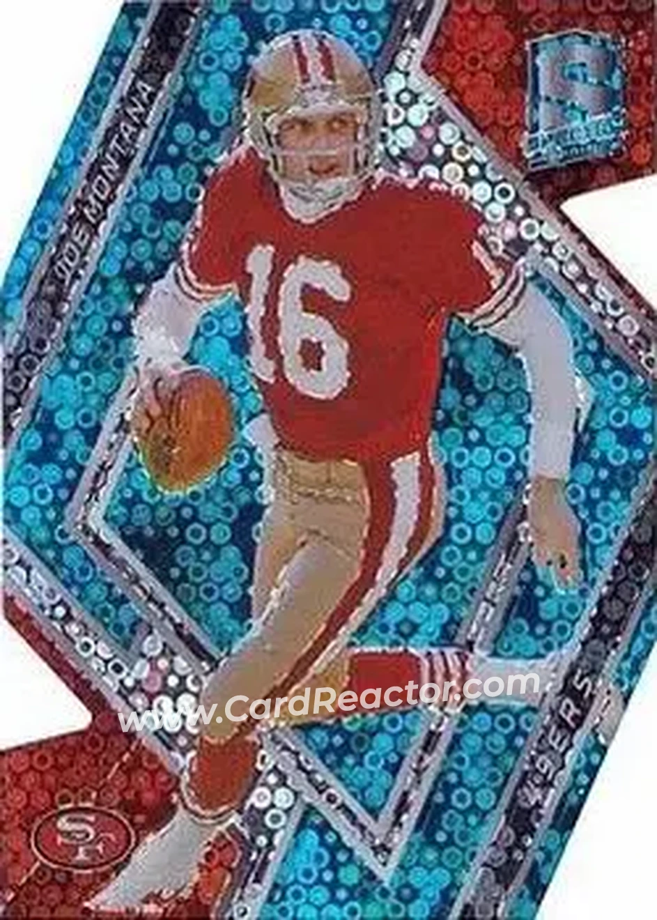 2018 Panini Spectra - Neon Blue Die Cut #3b - Joe Montana - San Francisco 49ers - Front 2018 Panini Spectra - Neon Blue Die Cut #3b - Joe Montana - San Francisco 49ers - Front