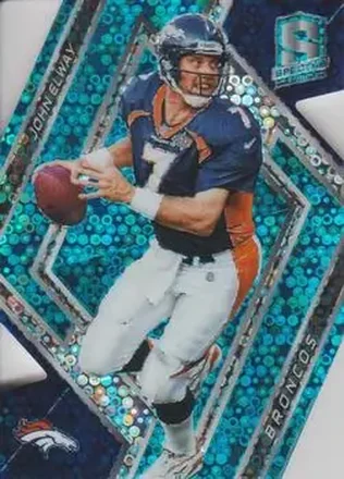 2018 Panini Spectra - Neon Blue Die Cut #17 - John Elway - Denver Broncos