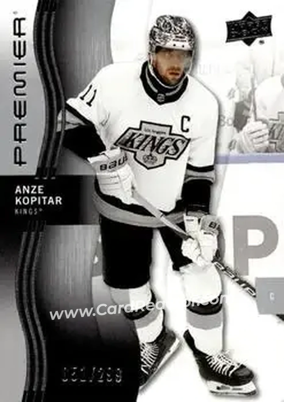 2023-24 Upper Deck Premier #10 - Anze Kopitar - Los Angeles Kings - Front 2023-24 Upper Deck Premier #10 - Anze Kopitar - Los Angeles Kings - Front