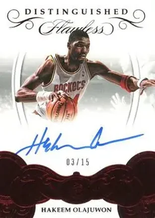2017-18 Panini Flawless - Distinguished Autos Ruby #DA-HO - Hakeem Olajuwon - Houston Rockets
