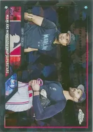 2023 Topps Chrome Update Sapphire Edition - Black #USCS302 - Pablo López - Luis Arraez SN10 - Minnesota Twins - Miami Marlins