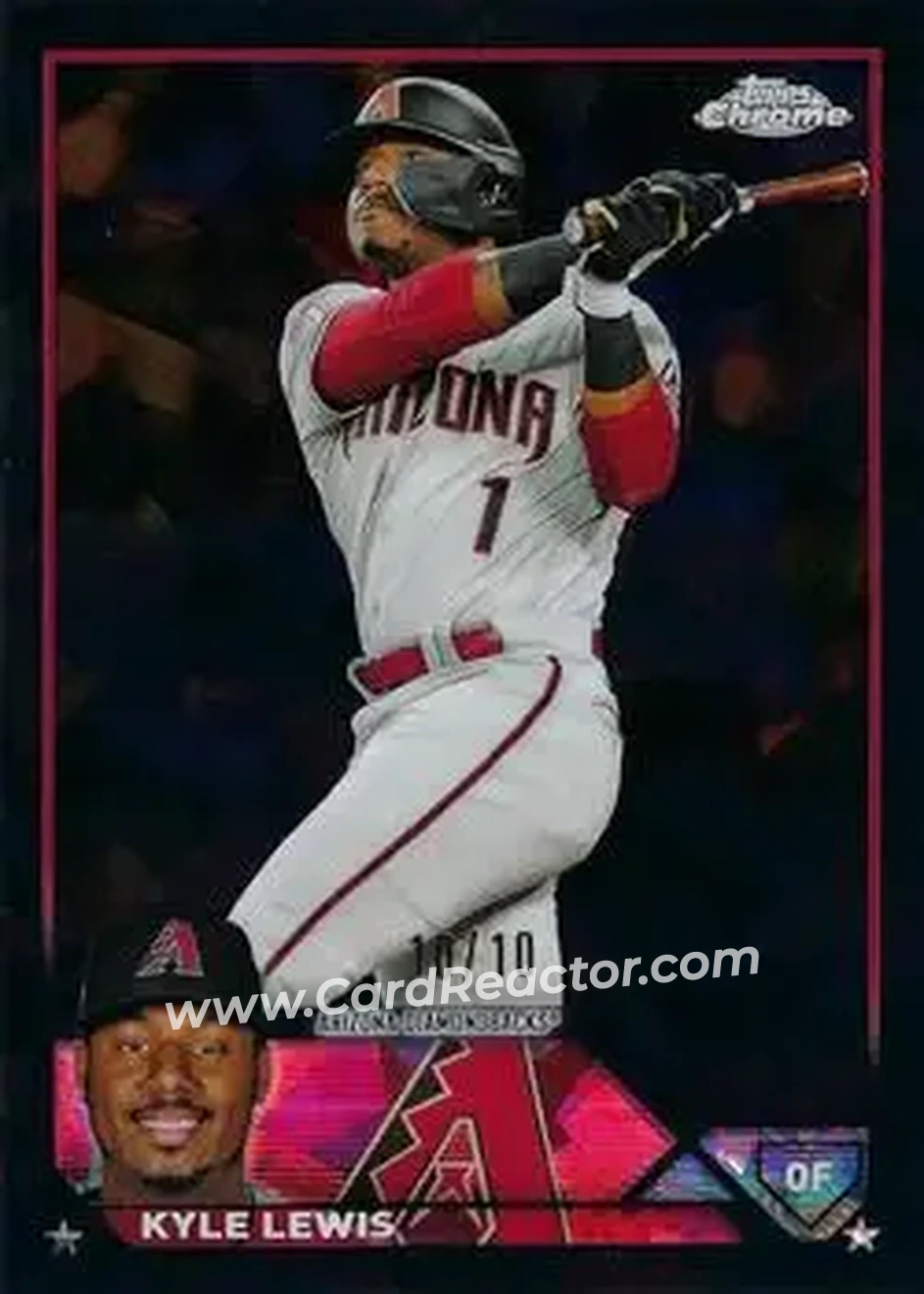 2023 Topps Chrome Update Sapphire Edition - Black #USCS307 - Kyle Lewis - Arizona Diamondbacks - Front