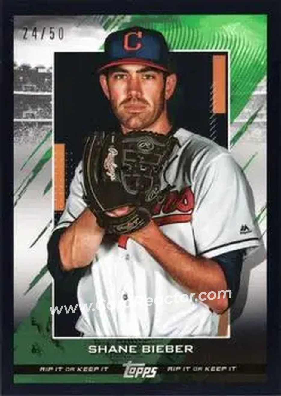 2020 Topps Rip - Black #82 - Shane Bieber - Cleveland Indians - Front 2020 Topps Rip - Black #82 - Shane Bieber - Cleveland Indians - Front