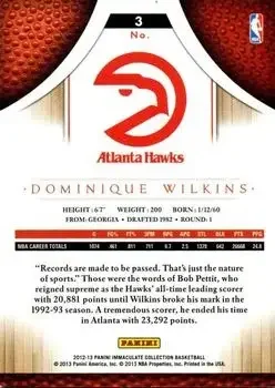 Back of Dominique Wilkins
