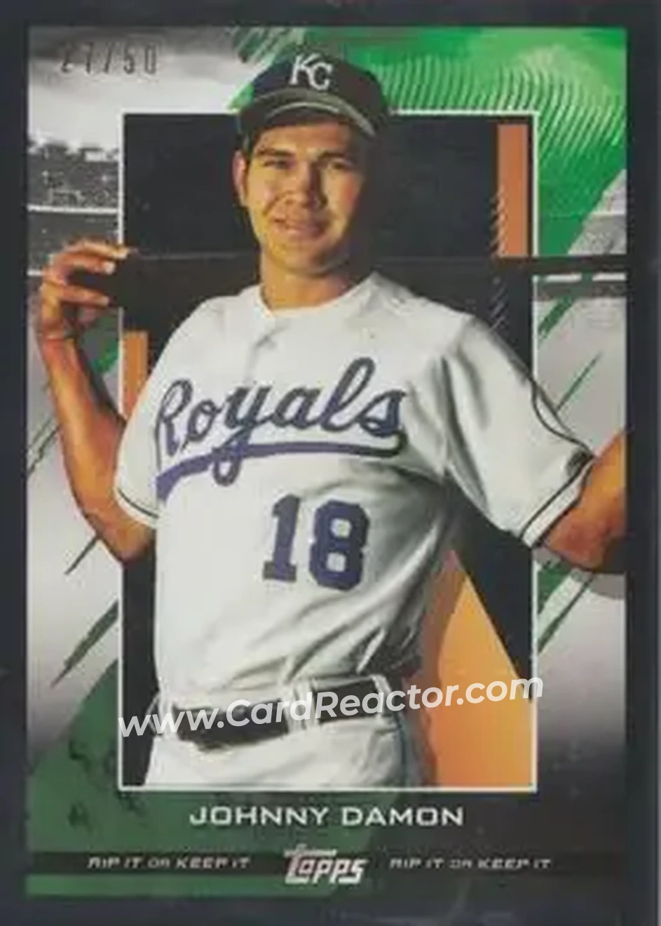 2020 Topps Rip - Black #99 - Johnny Damon - Kansas City Royals - Front 2020 Topps Rip - Black #99 - Johnny Damon - Kansas City Royals - Front