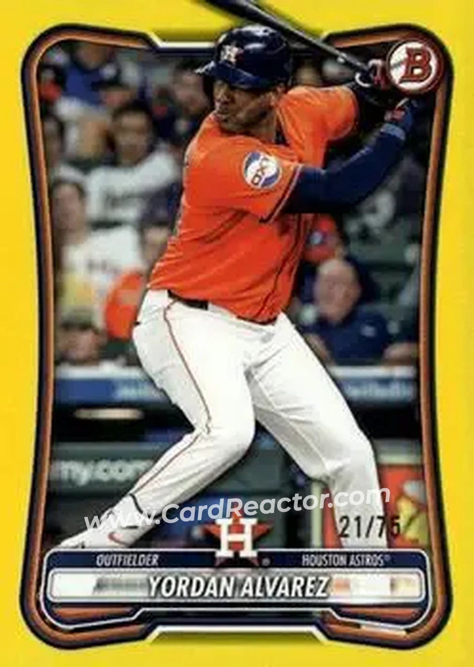 2026 Bowman - Yellow #67 - Yordan Alvarez - Houston Astros - Front