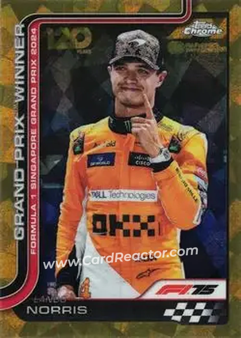 2025 Topps Chrome Sapphire Edition Formula 1 - Gold Sapphire #110 - Lando Norris - McLaren F1 - Front