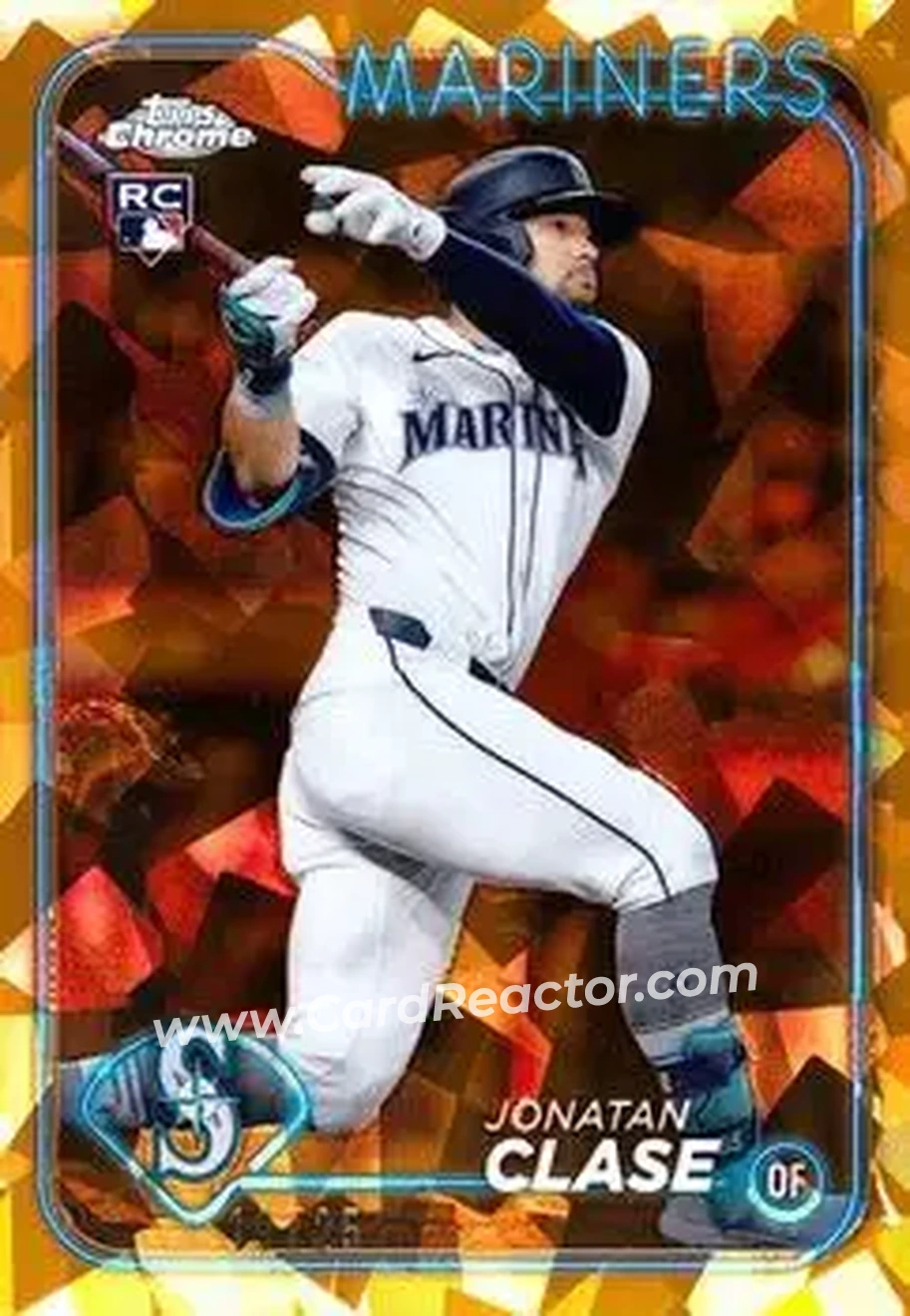 2024 Topps Chrome Update Sapphire Edition - Orange Sapphire #USCS35 - Jonatan Clase - Seattle Mariners - Front