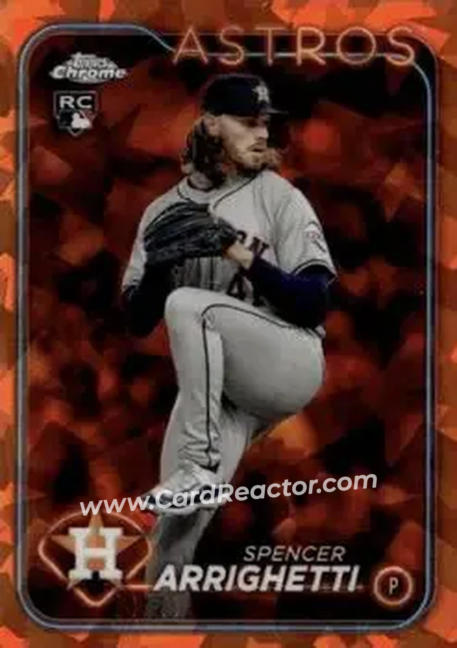 2024 Topps Chrome Update Sapphire Edition - Orange Sapphire #USCS52 - Spencer Arrighetti - Houston Astros - Front 2024 Topps Chrome Update Sapphire Edition - Orange Sapphire #USCS52 - Spencer Arrighetti - Houston Astros - Front