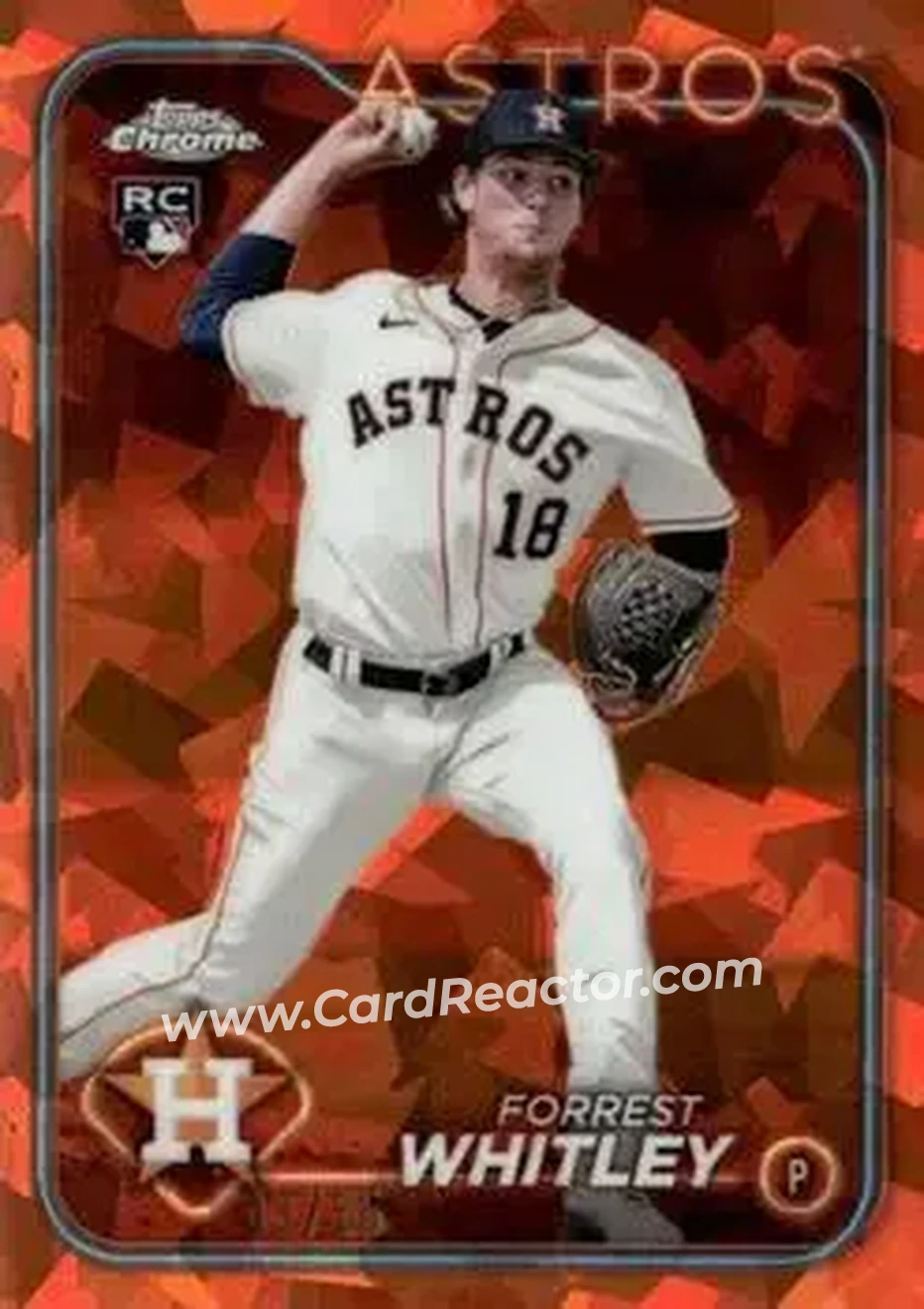 2024 Topps Chrome Update Sapphire Edition - Orange Sapphire #USCS61 - Forrest Whitley - Houston Astros - Front