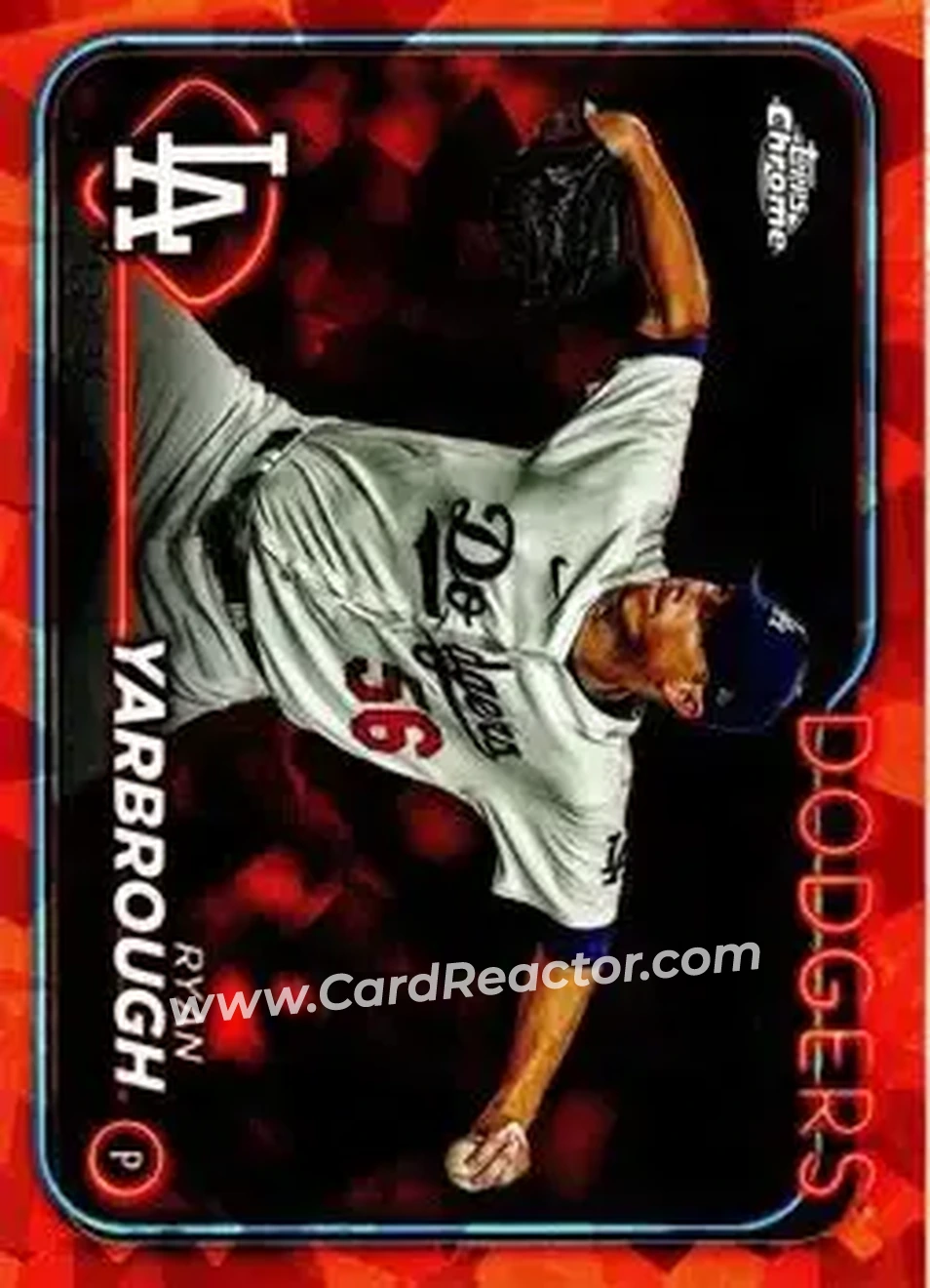 2024 Topps Chrome Update Sapphire Edition - Orange Sapphire #USCS68 - Ryan Yarbrough - Los Angeles Dodgers - Front 2024 Topps Chrome Update Sapphire Edition - Orange Sapphire #USCS68 - Ryan Yarbrough - Los Angeles Dodgers - Front