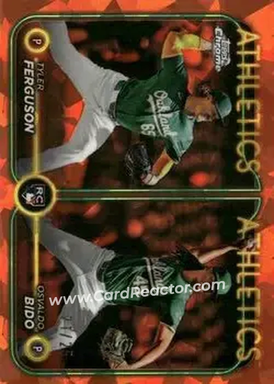 2024 Topps Chrome Update Sapphire Edition - Orange Sapphire #USCS69 - Osvaldo Bido - Tyler Ferguson SN25 - Oakland Athletics - Oakland Athletics - Front