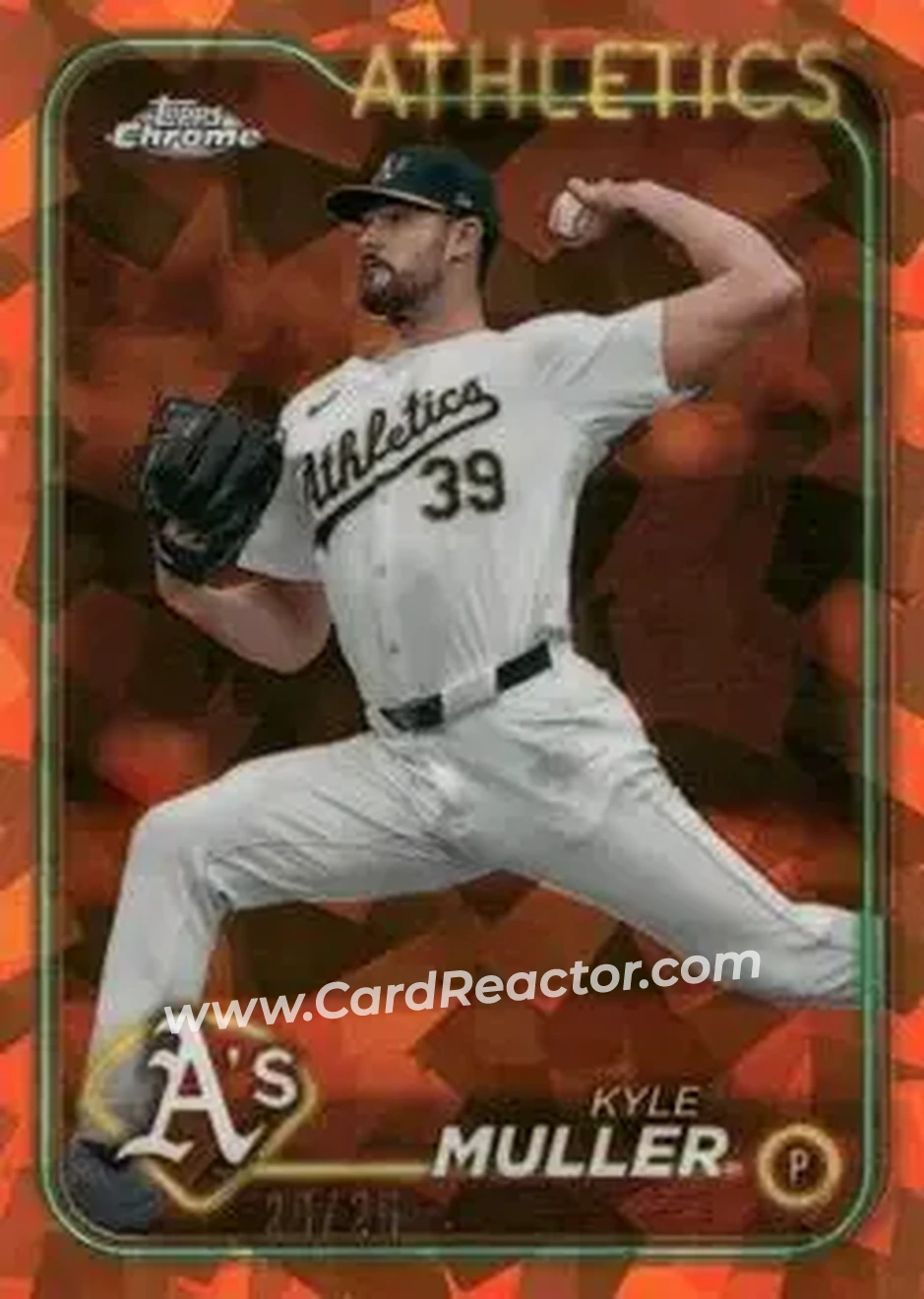 2024 Topps Chrome Update Sapphire Edition - Orange Sapphire #USCS80 - Kyle Muller - Oakland Athletics - Front