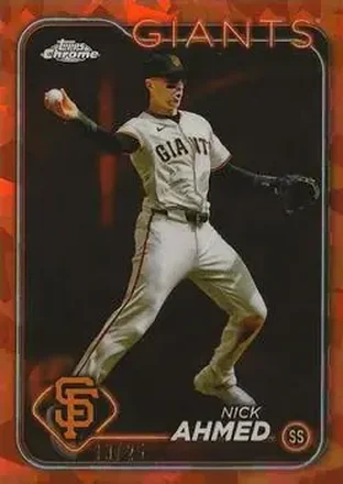 2024 Topps Chrome Update Sapphire Edition - Orange Sapphire #USCS98 - Nick Ahmed - San Francisco Giants